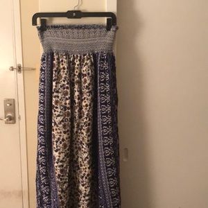 Blue Floral ZARA Maxi Skirt